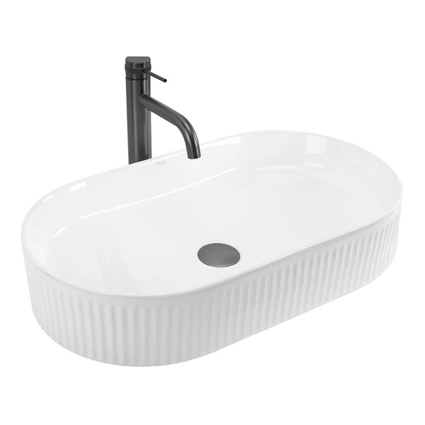 REA-U6526 - Tvättställ för bänkskiva VANDA 34x60 cm keramik/blank vit