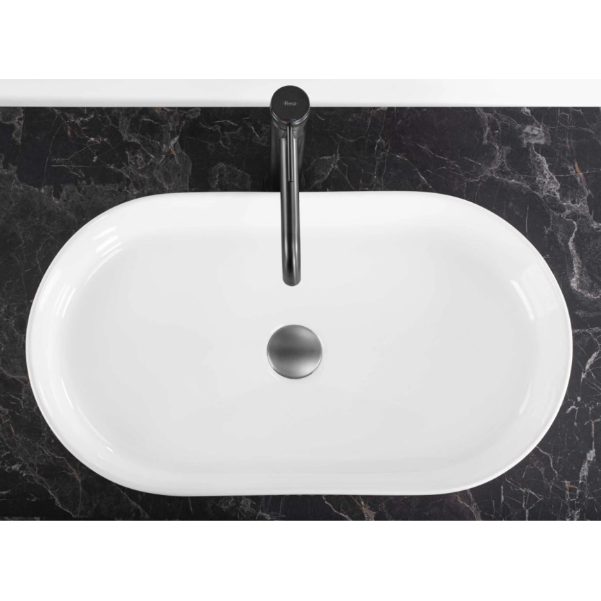 REA-U6526 - Tvättställ för bänkskiva VANDA 34x60 cm keramik/blank vit