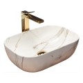 REA-U6596 - Handfat för bänkskiva BELINDA 33,5x46,5 cm keramik/marmordekor