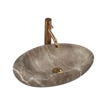 REA-U6650 - Tvättställ för bänkskiva ROXY 31x49 cm keramik/grå/marmordekor