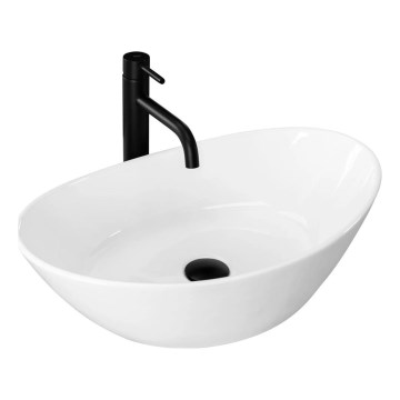 REA-U6801 - Tvättställ för bänkskiva KATE 33,5 x 55,5 cm keramik/blank vit