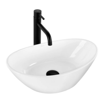 REA-U6802 - Tvättställ för bänkskiva KATE 27x45 cm keramik/högblank vit