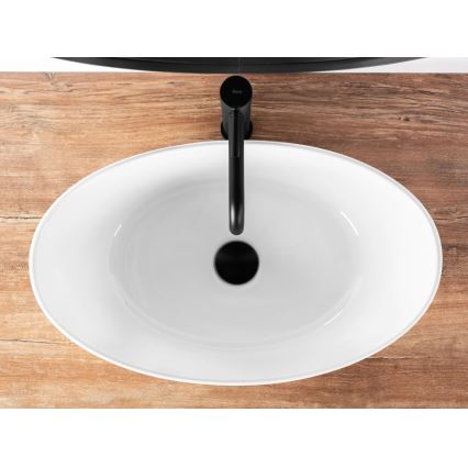 REA-U6802 - Tvättställ för bänkskiva KATE 27x45 cm keramik/högblank vit