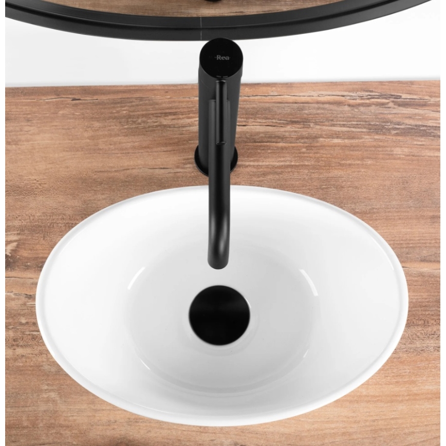 REA-U6803 - Tvättställ för bänkskiva KATE 24,5x36,5 cm, keramik/blank vit
