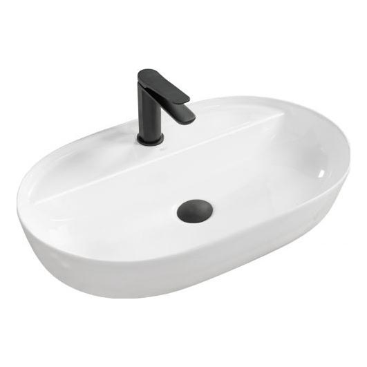 REA-U7900 - Tvättställ för bänkskiva AURA 40,5x60,5 cm keramik/blank vit