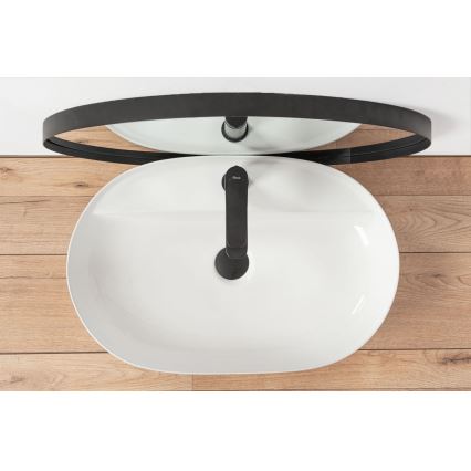 REA-U7900 - Tvättställ för bänkskiva AURA 40,5x60,5 cm keramik/blank vit