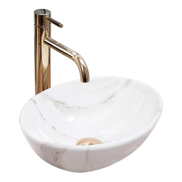 REA-U8014 - Tvättställ för bänkskiva SOFIA MINI 27x34 cm keramik/marmordekor