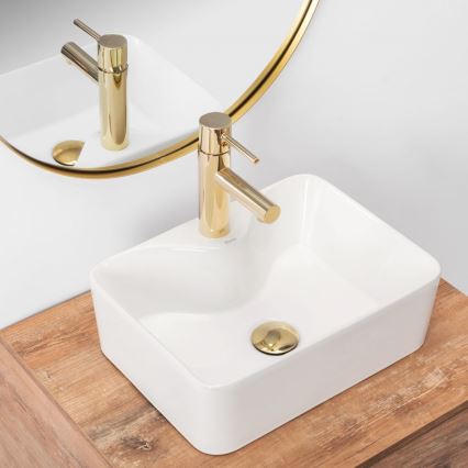 REA-U8196 - Tvättställ för bänkskiva KELLY MINI 31x41 cm keramik/blank vit