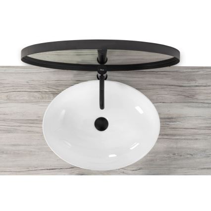 REA-U8198 - Tvättställ för bänkskiva CAROLA SLIM 39x51,5 cm keramik/blank vit