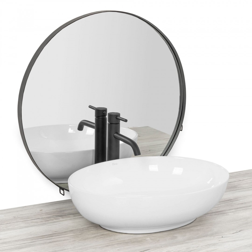 REA-U8198 - Tvättställ för bänkskiva CAROLA SLIM 39x51,5 cm keramik/blank vit