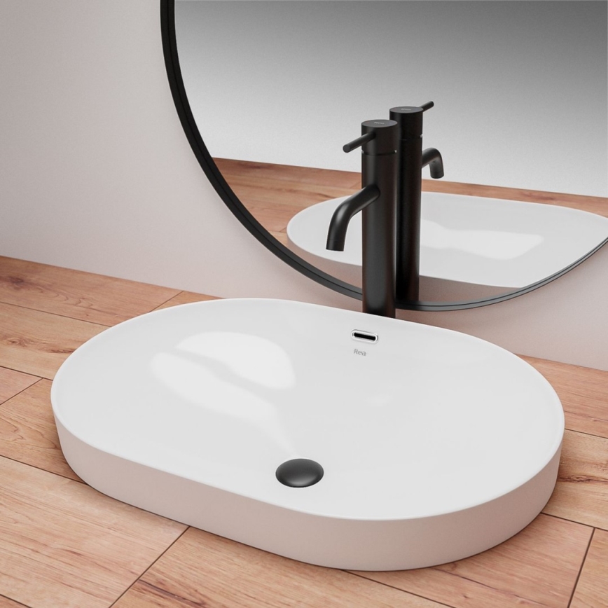 REA-U8700 - Ovanpåliggande tvättställ ARLETA 42x61,5 cm keramik/högblank vit