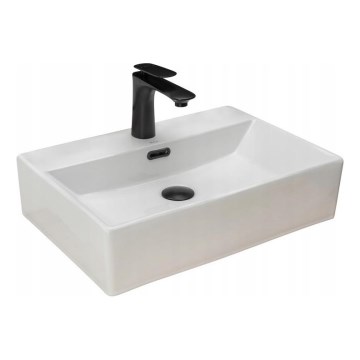REA-U8701 - Tvättställ för bänkskiva BONITA 36 x 51 cm keramik/blank vit