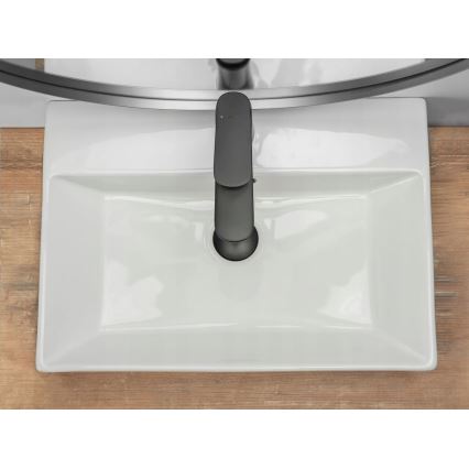 REA-U8701 - Tvättställ för bänkskiva BONITA 36 x 51 cm keramik/blank vit