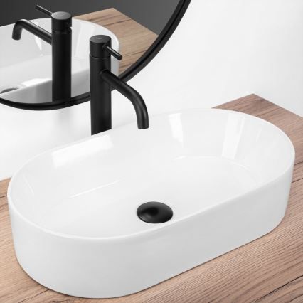 REA-U9108 - Tvättställ för bänkskiva LAYLA 30x53 cm keramik/högblank vit