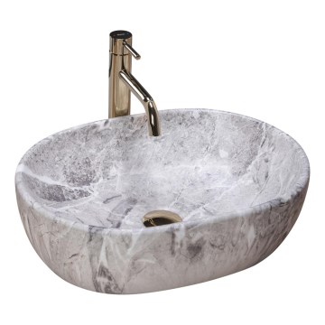 REA-U9888  - Överliggande tvättställ LARA 35x48,5 cm keramik/stenimitation