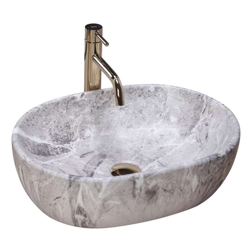 REA-U9888  - Överliggande tvättställ LARA 35x48,5 cm keramik/stenimitation