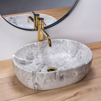 REA-U9888  - Överliggande tvättställ LARA 35x48,5 cm keramik/stenimitation