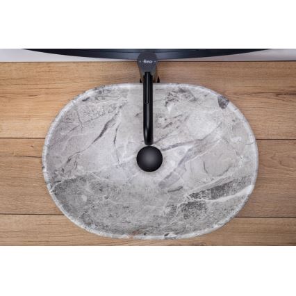 REA-U9888  - Överliggande tvättställ LARA 35x48,5 cm keramik/stenimitation