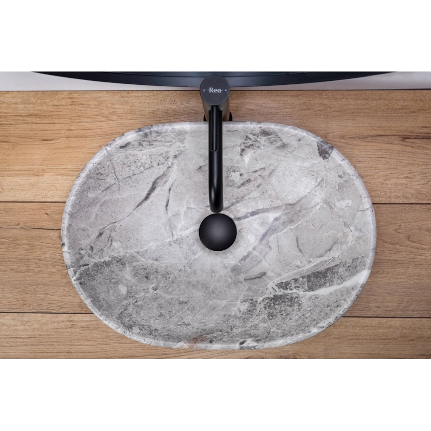 REA-U9888  - Överliggande tvättställ LARA 35x48,5 cm keramik/stenimitation
