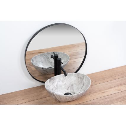 REA-U9908 - Tvättställ för bänkskiva SOFIA 34,5 x 41 cm i keramik med stenkänsla
