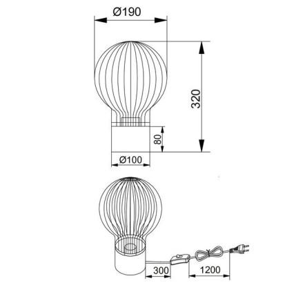 Reality - Bordslampa DAVE 1xE27/40W/230V