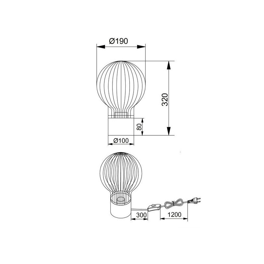 Reality - Bordslampa DAVE 1xE27/40W/230V