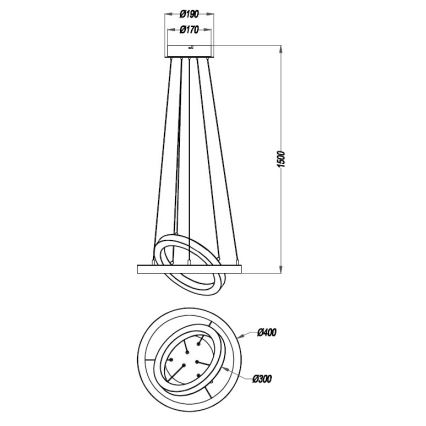 Reality - LED Dimbar ljuskrona med upphängning CHALET LED/32W/230V