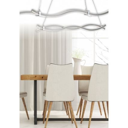 Reality - LED ljuskrona med upphängningsrem WAVE LED/16W/230V + LED/9W