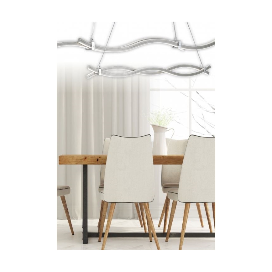 Reality - LED ljuskrona med upphängningsrem WAVE LED/16W/230V + LED/9W