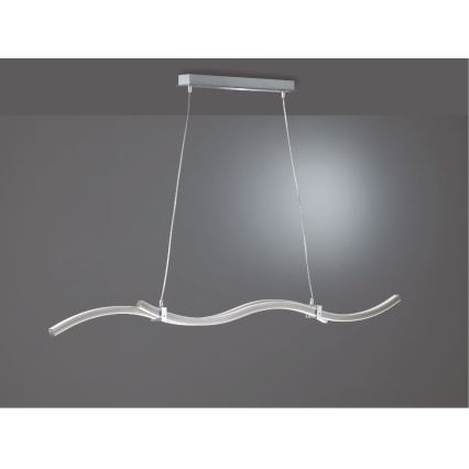 Reality - LED ljuskrona med upphängningsrem WAVE LED/16W/230V + LED/9W