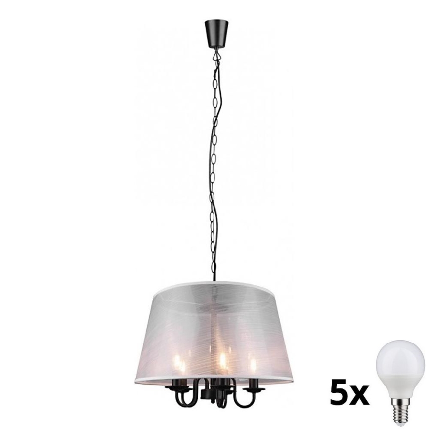 Reality - LED Ljuskrona på kedja CIMA 5xE14/40W/230V grå