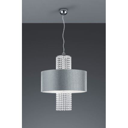 Reality - Ljuskrona med upphängningsrem KING 3xE14/28W/230V silver