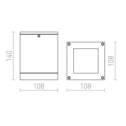RED - Design Rendl - R10385 - Utomhus taklampa  QUADRA 1xE27/75W/230V IP54