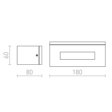 RED - Design Rendl - R10439 - Utomhus vägglampa  WOOP 1xR7s/48W/230V IP54