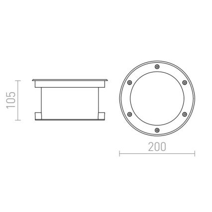 RED - Design Rendl - R10532 - LED utomhus Infälld belysning  TERRA LED/20W/230V IP67