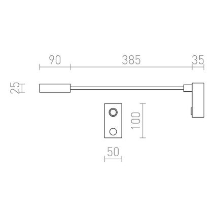 RED - Design Rendl - R10541 - LED vägglampa AIM LED/3W/230V svart 