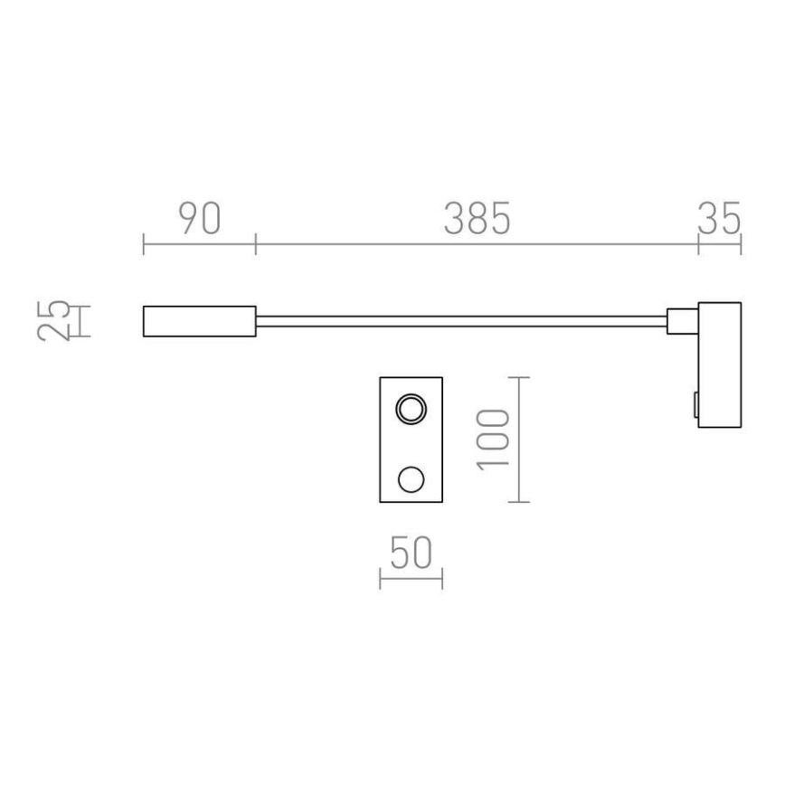 RED - Design Rendl - R10541 - LED vägglampa AIM LED/3W/230V svart 