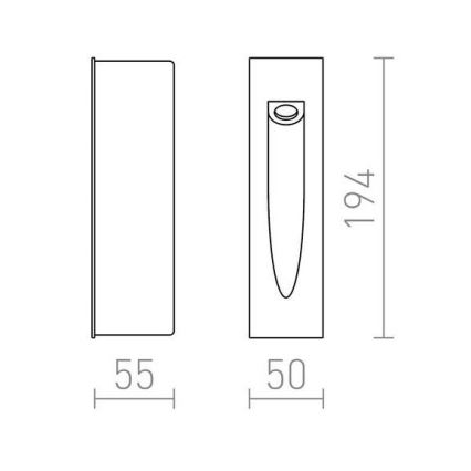 RED - Design Rendl - R10545 - LED Utomhus  vestavné lampa  GAP LED/3W/230V IP54