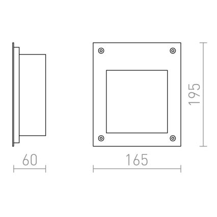 RED - Design Rendl - R10546 - LED Utomhus  vestavné lampa  AKORD LED/3W/230V IP65