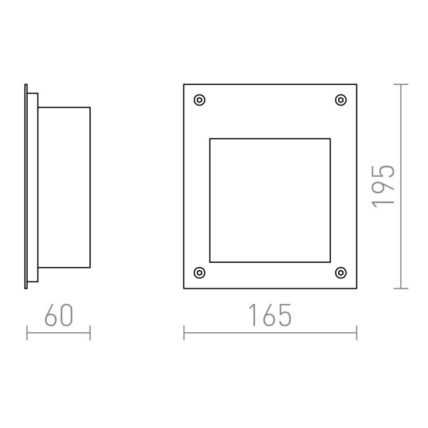 RED - Design Rendl - R10546 - LED Utomhus  vestavné lampa  AKORD LED/3W/230V IP65