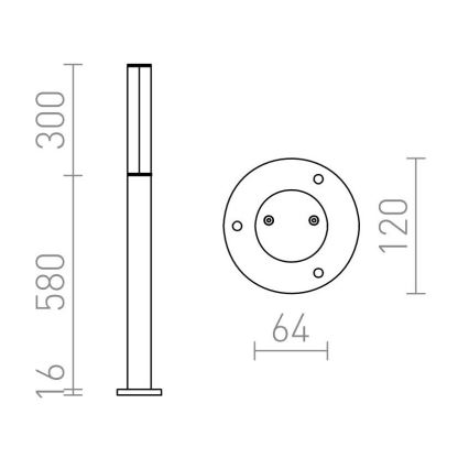 RED - Design Rendl - R10548 - Utomhus LED lampa  VADIS LED/8W/230V IP54