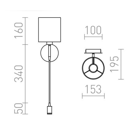 RED - Design Rendl - R10580 - LED vägglampa VERSA 1xE27/42W/230V + LED/3W