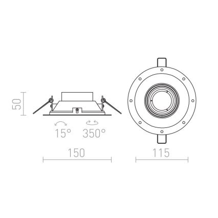 RED - Design Rendl - R12046 - Infälld belysning  IPSO 1xGU10/50W/230V