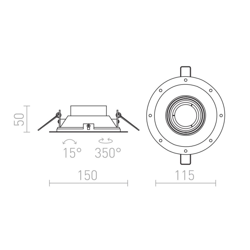 RED - Design Rendl - R12046 - Infälld belysning  IPSO 1xGU10/50W/230V