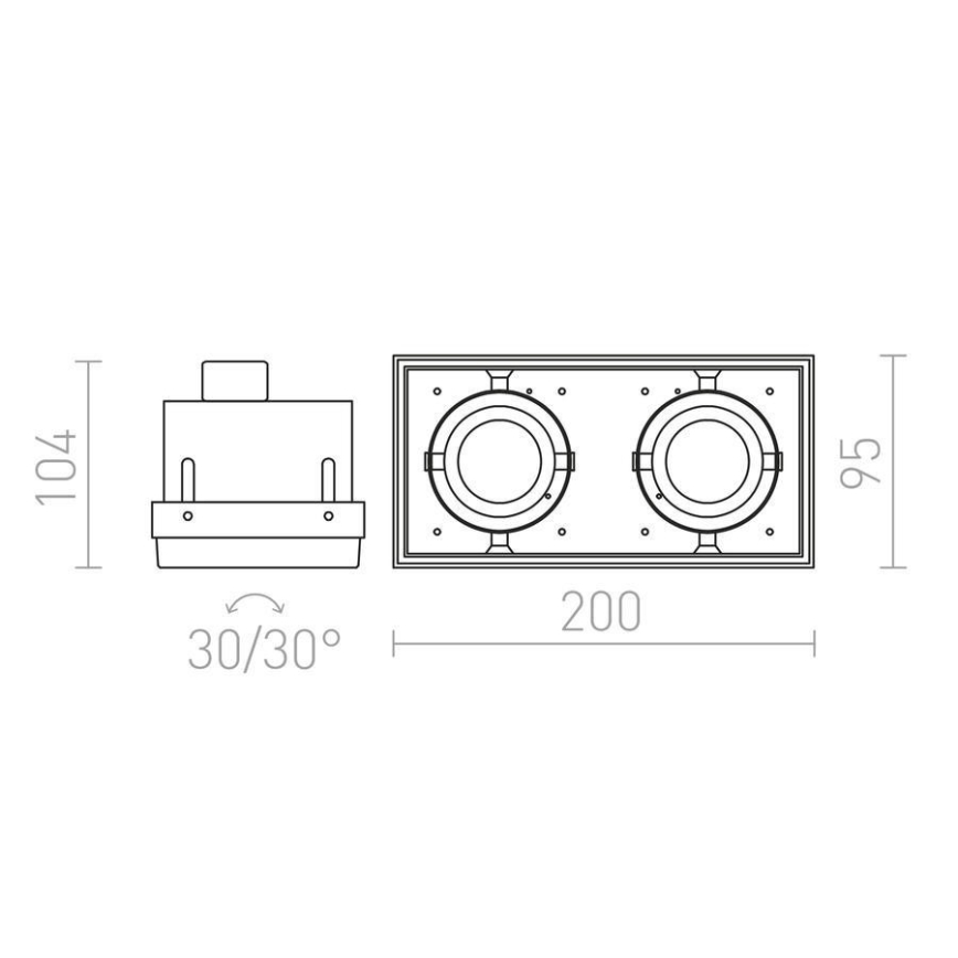 RED - Design Rendl - R12053 - Infälld lampa ELECTRA 2xGU10/50W/230V