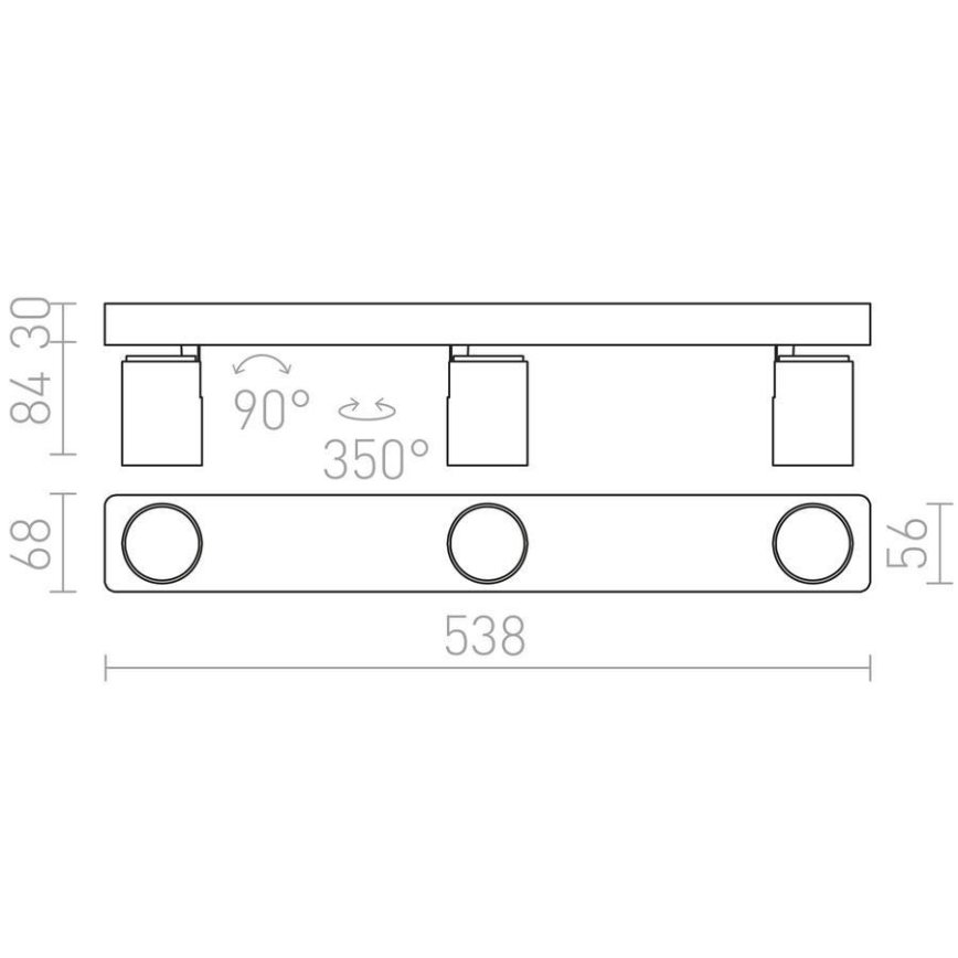 RED - Design Rendl - R12078 - Spotlight  DUGME 3xGU10/35W/230V