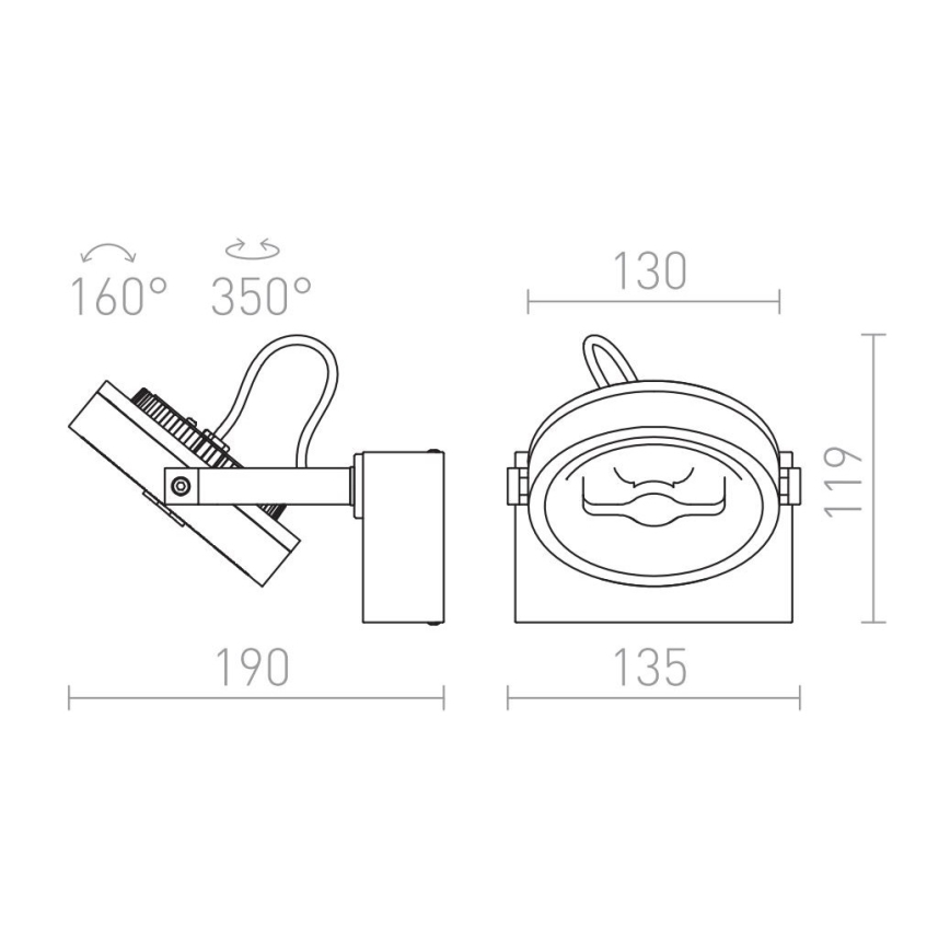 RED - Design Rendl - R12332 - LED vägg spotlight  KELLY LED/12W/230V