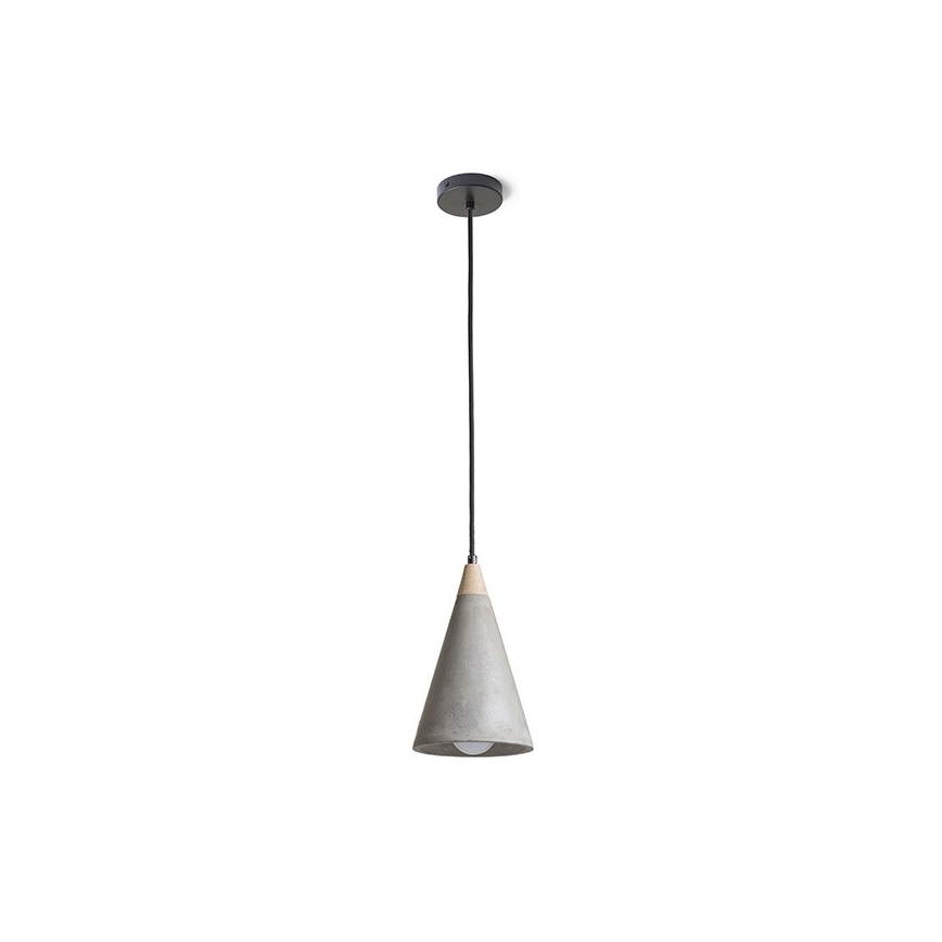 RED - Design Rendl - R12380 - Ljusskrona med upphängningsrem  HEIDI 1xE27/28W/230V konkret /trä