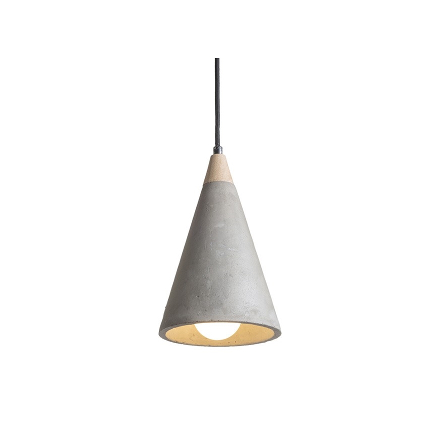 RED - Design Rendl - R12380 - Ljusskrona med upphängningsrem  HEIDI 1xE27/28W/230V konkret /trä