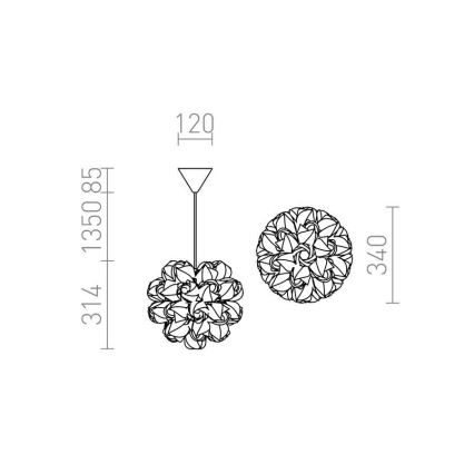 RED - Design Rendl - R12384 - Ljusskrona med upphängningsrem  COCO 1xE27/28W/230V